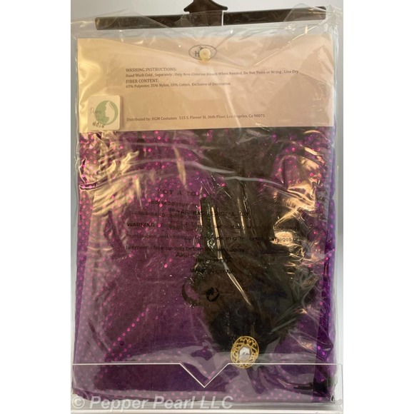 Flirty Fringed Flapper Adult Costume Medium Purple Black Sexy Dress 1920s - Picture 2 of 6